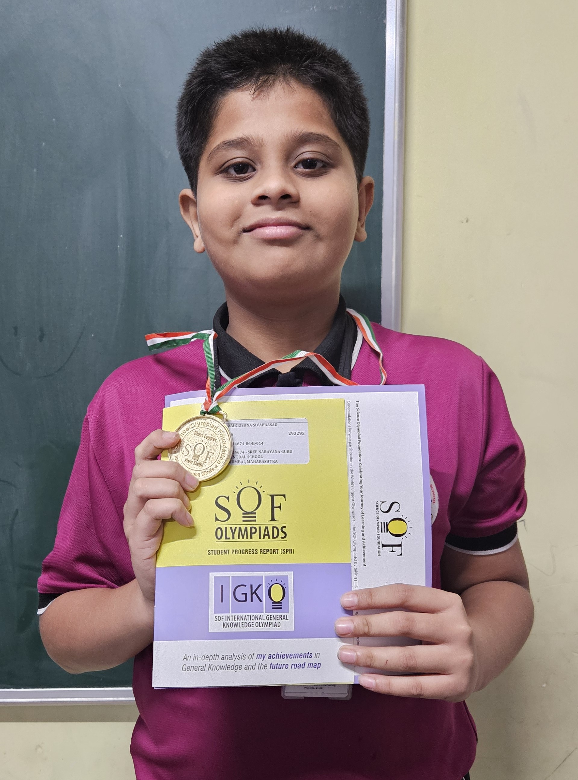 Class Topper - Gold Medal - SOF-IGKO - Saikrishna